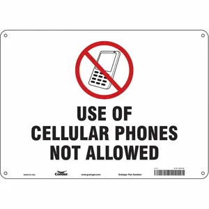 CONDOR 451N92 Safety Sign Cell Phone, No Header, 14 Inch Width, 10 Inch Height, English | CE9LFC