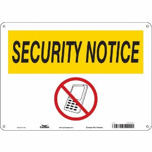 CONDOR 451N97 Safety Sign Cell Phone, Security Notice, 14 Inch Width, 10 Inch Height, English | CE9LEC