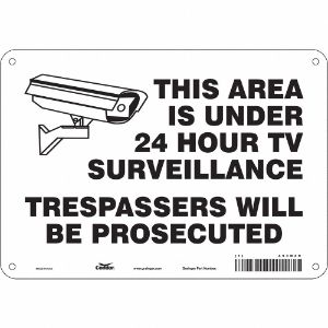 CONDOR 453N30 Security Sign, No Header, 14 Inch Width, 10 Inch Height, English, Aluminium | CE9JYC