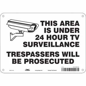 CONDOR 453N29 Security Sign, No Header, 10 Inch Width, 7 Inch Height, English, Aluminium | CE9JYU