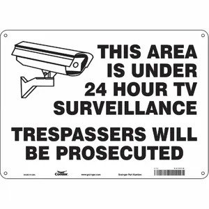 CONDOR 453N30 Security Sign, No Header, 14 Inch Width, 10 Inch Height, English, Aluminium | CE9JYC