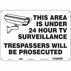 CONDOR 453N32 Fiberglass, Security Sign, No Header, 14 Inch Width, 10 Inch Height, English | CF2EQR