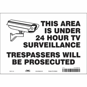 CONDOR 453N36 Security Sign, No Header, 10 Inch Width, 7 Inch Height, English, Vinyl | CE9JYK