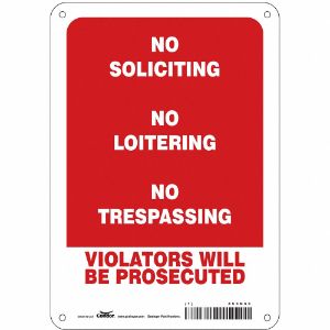 CONDOR 453N55 Security Sign, No Header, 7 Inch Width, 10 Inch Height, English, Plastic | CE9JXN