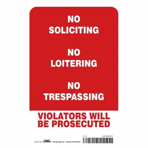 CONDOR 453N57 Security Sign, No Header, 7 Inch Width, 10 Inch Height, English, Vinyl | CE9JXM