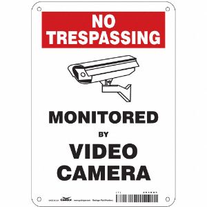 CONDOR 453N68 Security Sign, No Trespassing, 10 Inch Width, 14 Inch Height, English, Plastic | CE9JXH