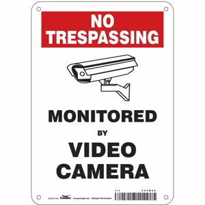 CONDOR 453N65 Security Sign, No Trespassing, 7 Inch Width, 10 Inch Height, English, Aluminium | CE9JWZ