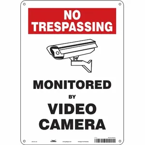 CONDOR 453N66 Security Sign, No Trespassing, 10 Inch Width, 14 Inch Height, English, Aluminium | CE9JXJ