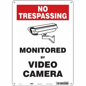 CONDOR 453N68 Security Sign, No Trespassing, 10 Inch Width, 14 Inch Height, English, Plastic | CE9JXH