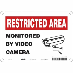 CONDOR 453N73 Security Sign, Restricted Area, 10 Inch Width, 7 Inch Height, English, Plastic | CE9JTM