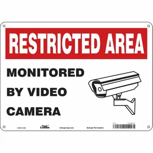 CONDOR 453N74 Security Sign, Restricted Area, 14 Inch Width, 10 Inch Height, English, Plastic | CE9JTC