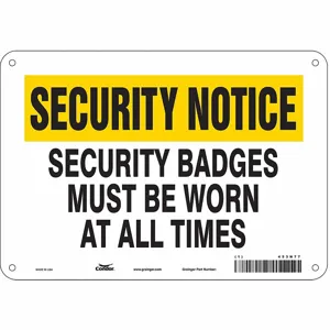 CONDOR 453N77 Security Sign, Security Notice, 10 Inch Width, 7 Inch Height, English, Aluminium | CE9JRV