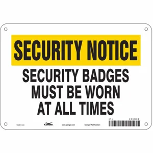 CONDOR 453N82 Security Sign, Security Notice, 10 Inch Width, 7 Inch Height, English, Plastic | CE9JRR