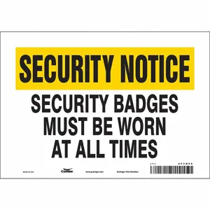 CONDOR 453N86 Security Sign, Security Notice, 10 Inch Width, 7 Inch Height, English, Vinyl | CE9JRN