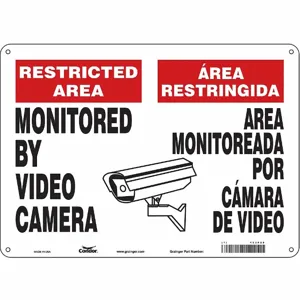 CONDOR 453P29 Security Sign, Restricted Area, 14 Inch Width, 10 Inch Height, Plastic | CE9JRZ