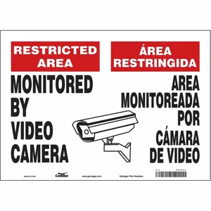 CONDOR 453P31 Security Sign, Restricted Area, 14 Inch Width, 10 Inch Height, Vinyl | CE9JRY