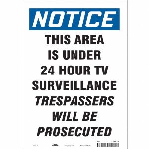 CONDOR 453P58 Security Sign, Notice, 10 Inch Width, 14 Inch Height, English, Vinyl | CE9JWM