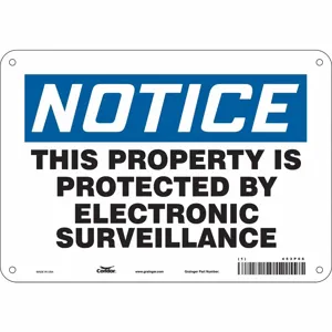 CONDOR 453P66 Security Sign, Notice, 10 Inch Width, 7 Inch Height, English, Aluminium | CE9JWD