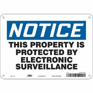 CONDOR 453P69 Security Sign, Notice, 10 Inch Width, 7 Inch Height, English, Plastic | CE9JVV