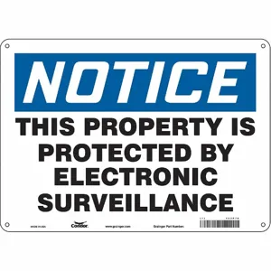 CONDOR 453P70 Security Sign, Notice, 14 Inch Width, 10 Inch Height, English, Plastic | CE9JUU