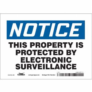 CONDOR 453P71 Security Sign, Notice, 7 Inch Width, 5 Inch Height, English, Vinyl | CE9JTR