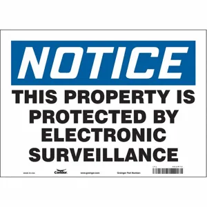 CONDOR 453P73 Security Sign, Notice, 14 Inch Width, 10 Inch Height, English, Vinyl | CE9JUK