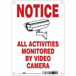 CONDOR 453P77 Security Sign, Notice, 10 Inch Width, 14 Inch Height, English, Plastic | CE9JWU