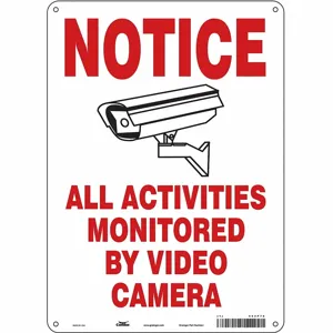 CONDOR 453P75 Security Sign, Notice, 10 Inch Width, 14 Inch Height, English, Aluminium | CE9JWW