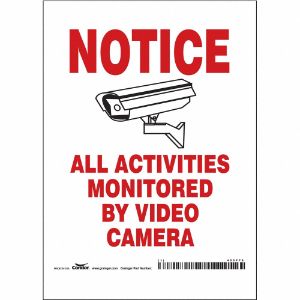 CONDOR 453P78 Security Sign, Notice, 5 Inch Width, 7 Inch Height, English, Vinyl | CE9JUC