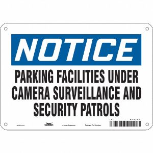 CONDOR 453P87 Security Sign, Notice, 10 Inch Width, 7 Inch Height, English, Aluminium | CE9JWE