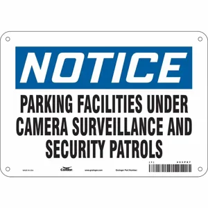 CONDOR 453P87 Security Sign, Notice, 10 Inch Width, 7 Inch Height, English, Aluminium | CE9JWE