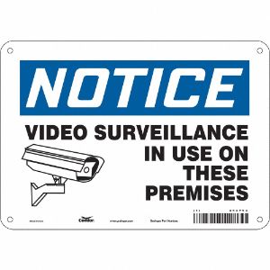 CONDOR 453P95 Security Sign, Notice, 10 Inch Width, 7 Inch Height, English, Plastic | CE9JVX