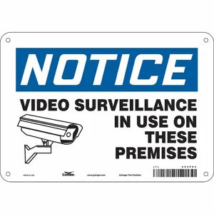 CONDOR 453P93 Security Sign, Notice, 10 Inch Width, 7 Inch Height, English, Aluminium | CE9JWF