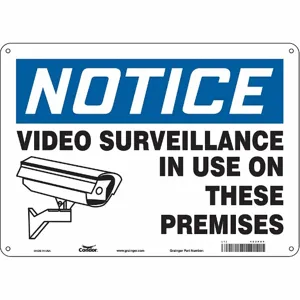 CONDOR 453P94 Security Sign, Notice, 14 Inch Width, 10 Inch Height, English, Aluminium | CE9JVE