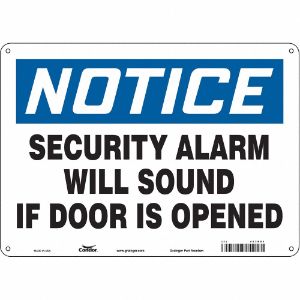 CONDOR 453R06 Security Sign, Notice, 10 Inch Width, 7 Inch Height, English, Vinyl | CE9JVP