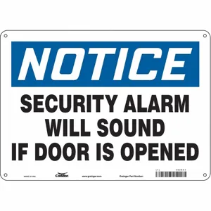 CONDOR 453R01 Security Sign, Notice, 14 Inch Width, 10 Inch Height, English, Aluminium | CE9JVF