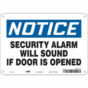 CONDOR 453R04 Security Sign, Notice, 10 Inch Width, 7 Inch Height, English, Plastic | CE9JVY