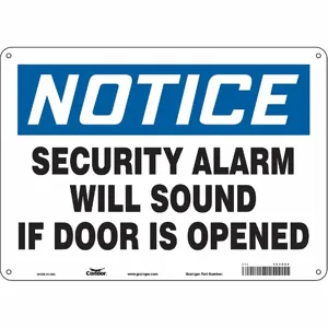 CONDOR 453R05 Security Sign, Notice, 14 Inch Width, 10 Inch Height, English, Plastic | CE9JUX