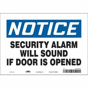 CONDOR 453R06 Security Sign, Notice, 10 Inch Width, 7 Inch Height, English, Vinyl | CE9JVP