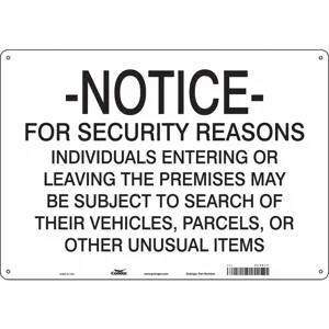 CONDOR 453R14 Security Sign, Notice, 20 Inch Width, 14 Inch Height, English, Aluminium | CE9JUH