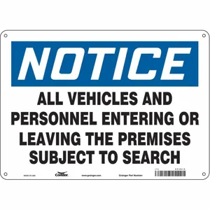 CONDOR 453R19 Security Sign, Notice, 14 Inch Width, 10 Inch Height, English, Aluminium | CE9JVG