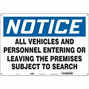 CONDOR 453R20 Security Sign, Notice, 20 Inch Width, 14 Inch Height, English, Aluminium | CE9JUJ