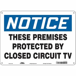 CONDOR 453R30 Security Sign, Notice, 14 Inch Width, 10 Inch Height, English, Aluminium | CE9JVH