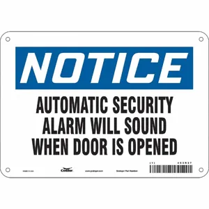 CONDOR 453R37 Security Sign, Notice, 10 Inch Width, 7 Inch Height, English, Plastic | CE9JWB