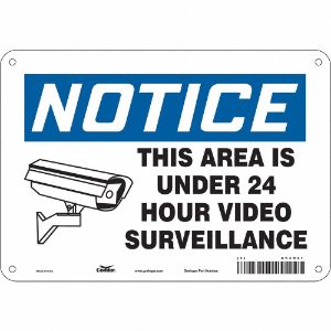 CONDOR 453R44 Security Sign, Notice, 14 Inch Width, 10 Inch Height, English, Plastic | CE9JVB