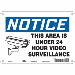 CONDOR 453R41 Security Sign, Notice, 10 Inch Width, 7 Inch Height, English, Aluminium | CE9JWL