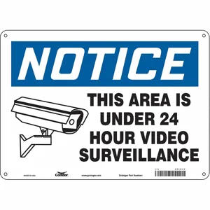 CONDOR 453R42 Security Sign, Notice, 14 Inch Width, 10 Inch Height, English, Aluminium | CE9JVK