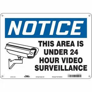 CONDOR 453R44 Security Sign, Notice, 14 Inch Width, 10 Inch Height, English, Plastic | CE9JVB