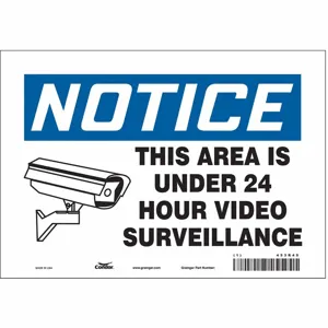 CONDOR 453R45 Security Sign, Notice, 10 Inch Width, 7 Inch Height, English, Vinyl | CE9JVU