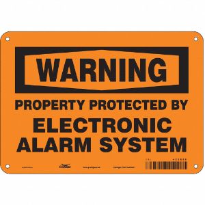 CONDOR 453R69 Security Sign, Warning, 14 Inch Width, 10 Inch Height, English, Plastic | CE9JPB